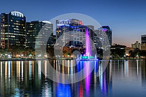 Night view of Orlando city, Florida, USA