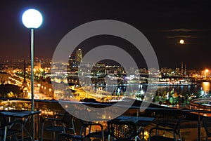 Night view over Barcelona