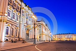 Night view of the Palace Square in St. Petersburg