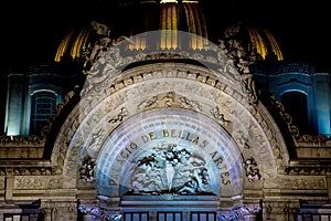 Night view of Palacio de Bellas Artes Palace of fine arts CDMX