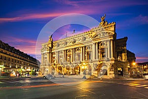 Night view of the Palais Garnier