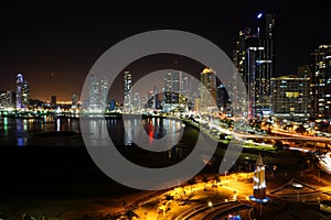 Night View of Panama City, Panama photo