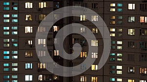 Night view of panel multistorey house