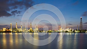 Night view panorama refinery light