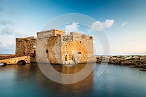 Night view of the Paphos Castle photo