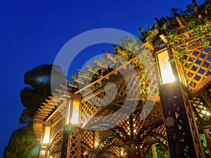 Night view of the Pavilion of sunmoon lake