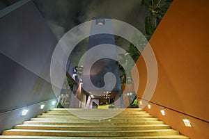 Night view of Pershing Square of the Los Angeles downtown