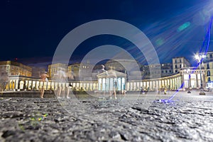 Night view of Piazza del Plebiscito and the Basilica Reale Pontificia San Francesco da Paola photo