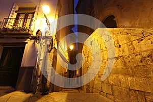 Night view of picturesque old square in Cuenca. Spain