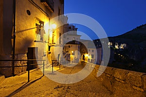 Night view of picturesque old square in Cuenca photo
