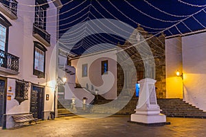 Night view of plaza de espana of Santa Cruz de la Palma, Canary islands, Spain