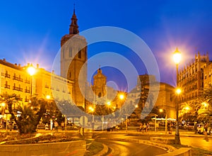 Night view of Plaza de la Reina. Valencia, Spain