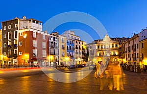 Night view of Plaza Mayor in Cuenca photo