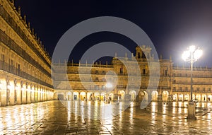 Night view of Plaza Mayor. Salamanca photo