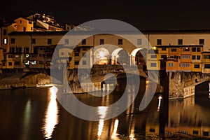 Night view of the Ponte Vecchio