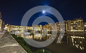 Night view of Ponte Vecchio, Florence