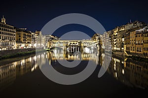 Night view of Ponte Vecchio, Florence