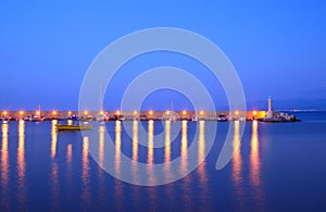 Night view of port