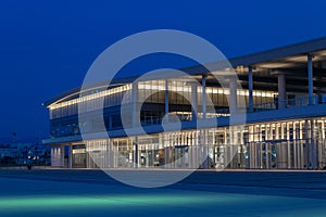 Night view of Port Terminal Building, Kanazawa, Ishikawa, Japan