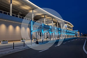 Night view of Port Terminal Building, Kanazawa, Ishikawa, Japan