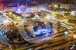 The night view of railway station in Changsha City