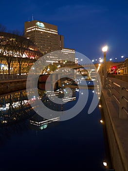 Night view Rideau Canal Ottawa Ontario Canada