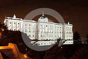 Night view of Royal Palace of Madrid