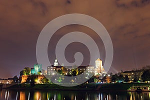 Night view of Royal Wawel castle