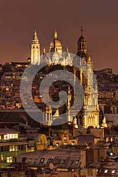 Night view of the Sacre Coeur