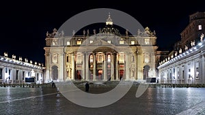 Night view of Saint Peter\'s Square in Vatican City, Rome