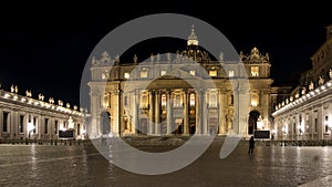 Night view of Saint Peter\'s Square in Vatican City, Rome