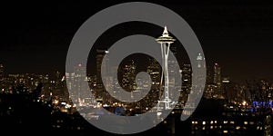 Night View on Seattle Downtown