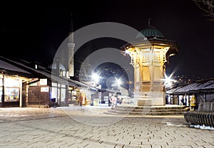 The Sebilj wooden fountain, Sarajevo photo