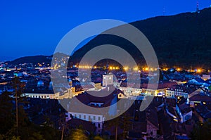 night view of the sfatului square in romanian city brasov...IMAGE