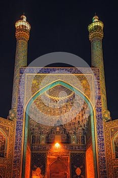 Night View of Shah Imam Mosque in Isfahan - Iran