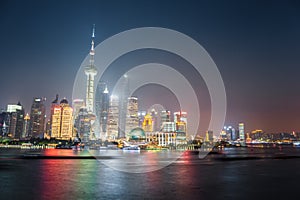 Night view of shanghai skyline