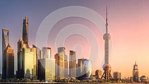 Night view of Shanghai skyline and Huangpu river