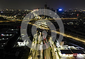 he night view of Shenzhen Furong Interchange