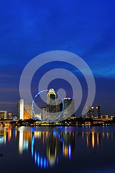 Night view of singapore city