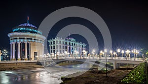 Night view of the Skopje city center