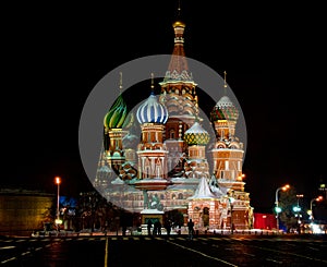 Night view of St. Basil Cathedral at Moscow