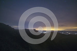 Night view with the stars from Skalka mountain during autumn in Low Tatras mountains