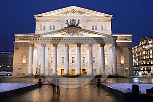 Night view of the State Academic Bolshoi Theatre