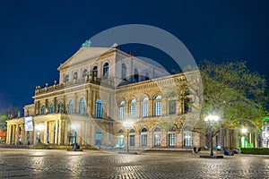 Night view of the state opera in Hannover, Germany