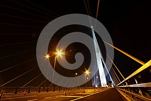 Night view of Stonecutters Bridge