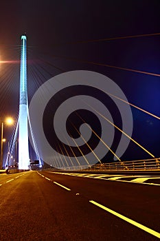 Night view of Stonecutters Bridge