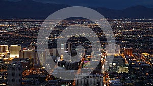 Night view from the Stratosphere Tower in Las Vegas, Nevada