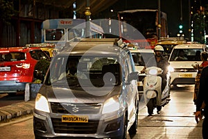 Night View of Streets of Colaba, Mumbai, Maharashtra, India