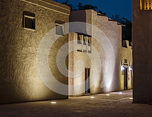 Night view of the streets of the old Arab city Dubai