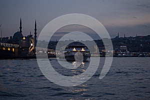 Night view of Suleymaniye Mosque in Istanbul, Turkey